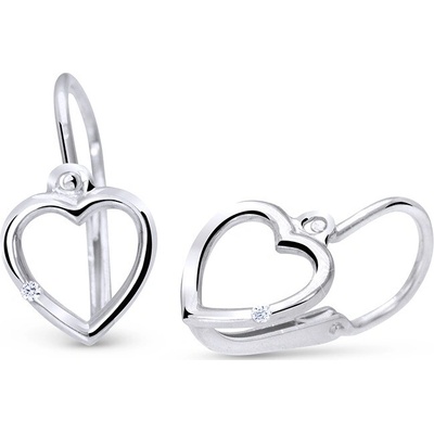 Cutie Jewellery Zlaté srdiečkové náušničky so zirkónom C2761-10-X-2 biela