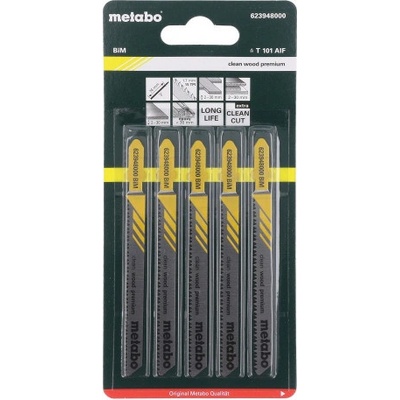 Metabo Sada Plátků pro přímočaré pily na dřevo BiM Upínání T Délka 74 mm Rozteč 1.7 mm 5 ks 623948000
