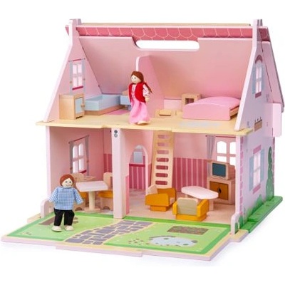 Bigjigs Toys - Дървена къща с обзавеждане и семейство (JT123)