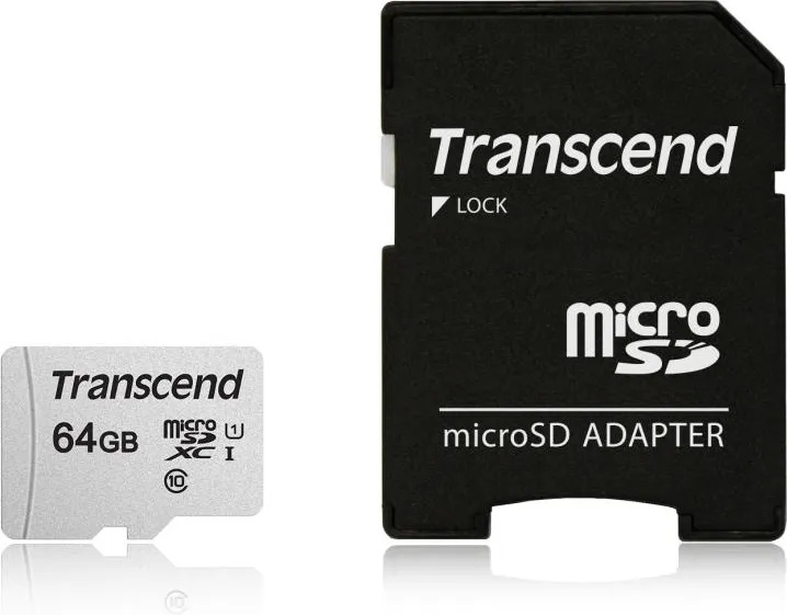 Transcend microSDXC 300S 64GB C10/U1 TS64GUSD300S-A