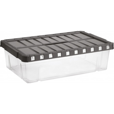 Tontarelli Úložný Box s otevíracím víkem Linea Double 28 l transparentní grafit 8034557AK5