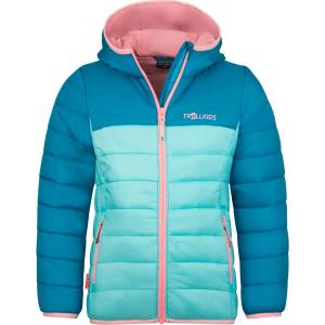 TROLLKIDS Детско синтетично яке Trollkids Girl's Eikefjord Jacket Synthetic jacket - Aqua Haze / Harbor Blue / Peony Rose - размер 92 (EU) (703-3288-1111)