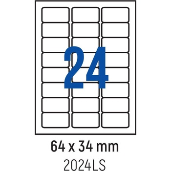 Spree Етикети лепящи обли, 24 бр. , 64.0x34.0 мм, 100 л. , A4 (3800884030271)