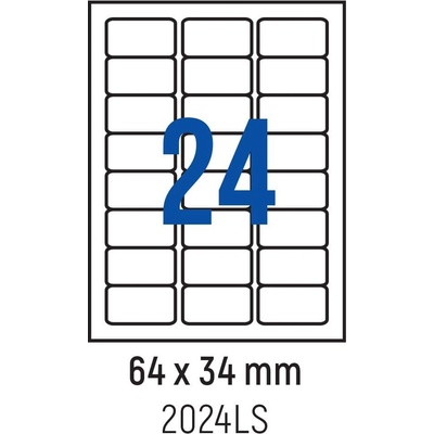 Spree Етикети лепящи обли, 24 бр. , 64.0x34.0 мм, 100 л. , A4 (3800884030271)
