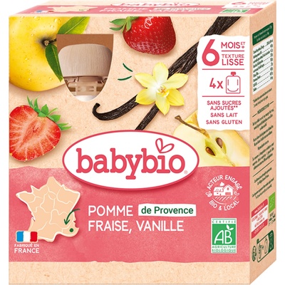 Babybio kapsička Jablko jahoda vanilka 4 x 90 g
