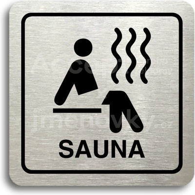 ACCEPT Piktogram sauna - stříbrná tabulka - černý tisk