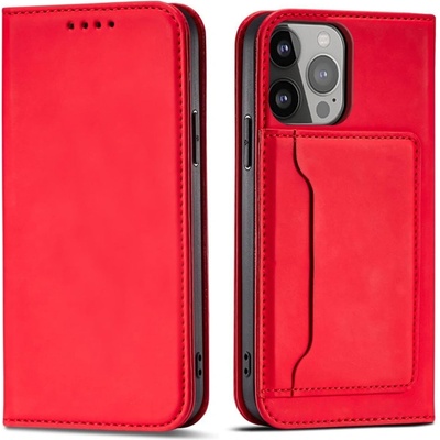 HQWear Калъф с отделение за карти HQWear Magnet Card Case за Samsung Galaxy S23, червен (9145576271056)