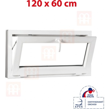 OKNA-HNED.SK Plastové okno | 120x60 cm (1200x600 mm) | biele | sklopné | pivničné