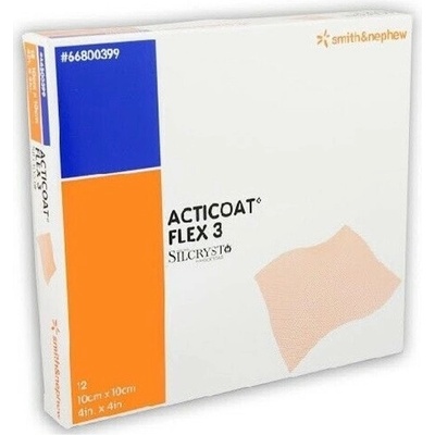 Acticoat Flex 3 Silkryst Krytie na rany 10 x 10 cm s nanokryštalickým striebrom 12 ks