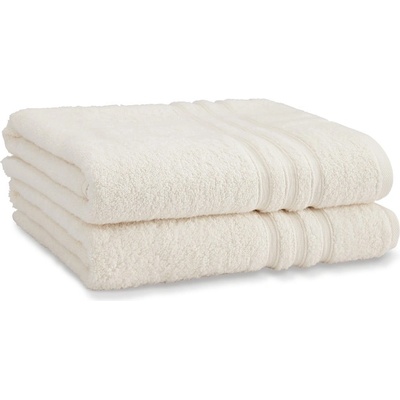 Catherine Lansfield Кремави памучни хавлиени кърпи в комплект от 2 бр. от тери 90x140 cm Zero Twist - Catherine Lansfield (TW/42260/W/BS2/CR)