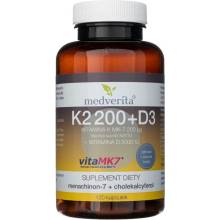 Medverita Vitamín K Vitamk7 ® 200 mcg + Vitamín D3 2000 IU 120 kapsúl