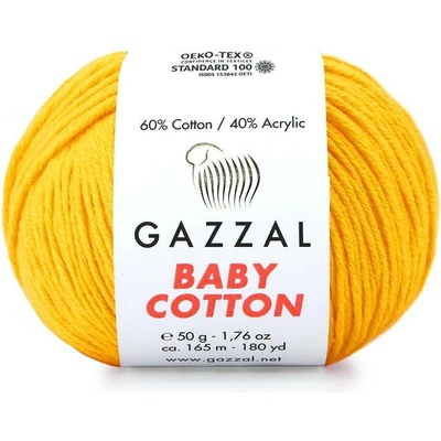 Gazzal Příze Baby cotton 3417 pampelišková