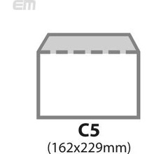 Dopisní obálka C5, bílá 80g, 500ks, s páskou, vnitřní potisk
