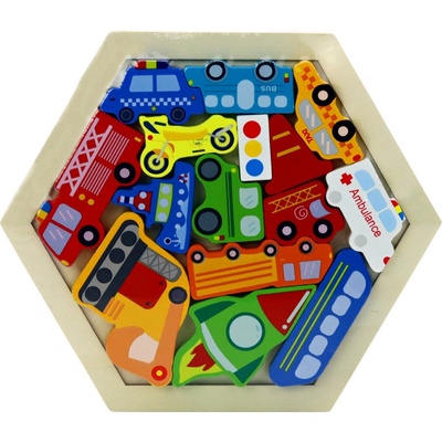 Lean Toys puzzle Jigsaw Vehicles Rocket Blocks farebné 15 dielikov
