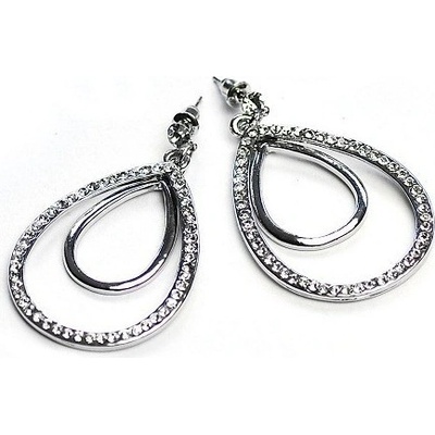 Prosperk náušnice oválné s krystalky S0101