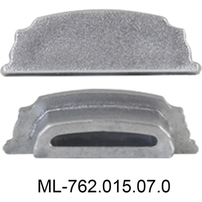 ML-762.015.07.0 Koncovka bez otvoru pro PI, stříbrná barva, 1ks