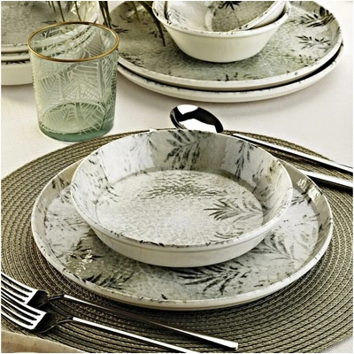 Asir Jídelní sada šedá porcelán 430KSV8971 18 ks