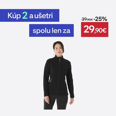Quechua dámska fleecová turistická mikina MH100 čierna