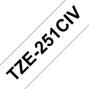 Brother TZE251CIV, ламинирана лента, 24 мм x 8 м, черен текст на бял фон (TZE251CIV)