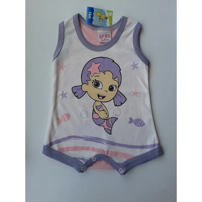 БЕЙБ ФЕШЪН ЕООД Бебешки гащеризон без ръкав в бяло и лилаво 68