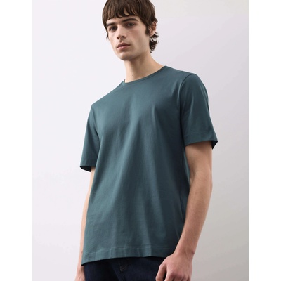 Marks & Spencer Тениска от премиум памук, тесен модел Marks & Spencer в син цвят Marks & Spencer | Sin | МЪЖЕ | XXXL REG