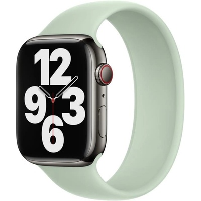 Apple Оригинална силиконова каишка за Apple Watch 44мм, 45мм, 46мм, Ultra, Ultra 2, Ultra 3 49 - Apple Mineral Green Solo Loop Band Size 7 (разопакован) (MN4E3ZM/A)