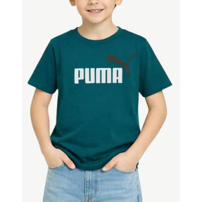 PUMA Essentials+ Two-Tone Logo Tee Green Jr