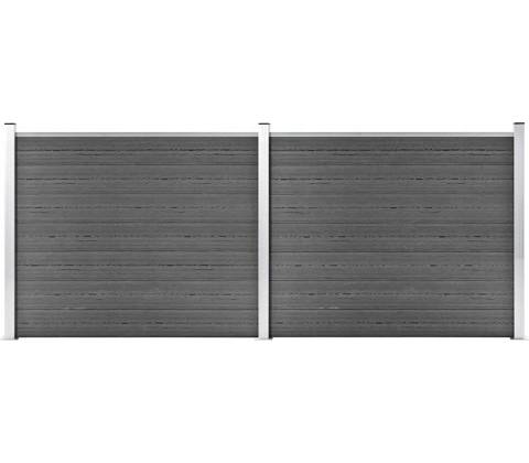 PLOT Z WPC 353X146 CM ČERNÝ – SADA