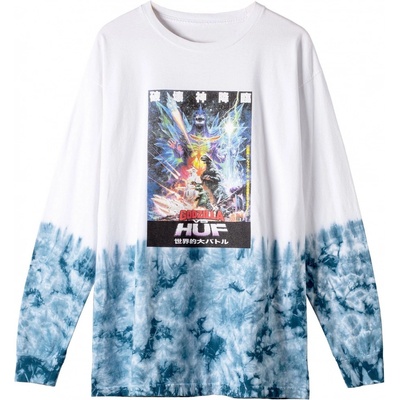 Huf Godzilla Space Godzilla Tie Dye Ls Tee White