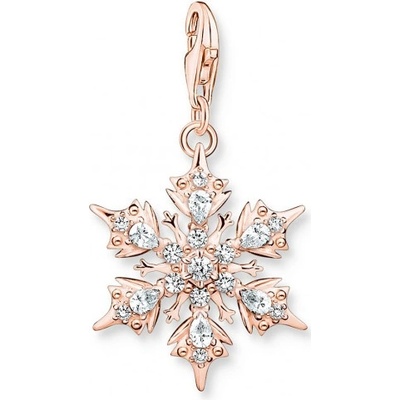 Thomas Sabo přívěsek charm Snowflake with white stones rose gold 1903 416 14