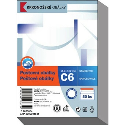 Obálky C6 samolepicí - 50 ks