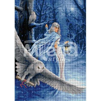 Milena Style Зимна фея - гоблен със схема конци dmc 1: 1