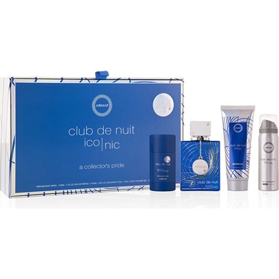 Armaf Club De Nuit Blue Iconic Darčeková sada pánska EDP 105 ml, deostick 75 g, deospray 50 ml a sprchový gél 100 ml