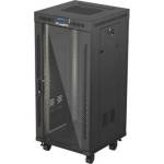 Lanberg Рак шкаф Lanberg 19" свободностоящ 24U/600x600 със стъклена врата черен (FF01-6624-12BL)