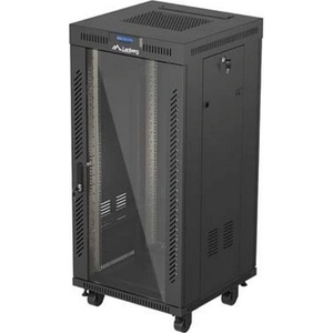 Lanberg Рак шкаф Lanberg 19" свободностоящ 24U/600x600 със стъклена врата черен (FF01-6624-12BL)