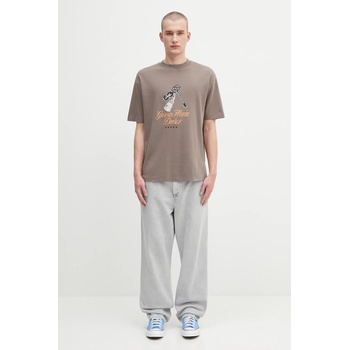 Drôle de Monsieur Памучна тениска Drôle de Monsieur Le Tshirt Grand HUtel в кафяво с принт H. TS261. CO002 (H.TS261.CO002)