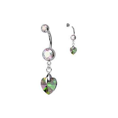 Šperky4U piercing do pupíku srdíčko WP01298-AB