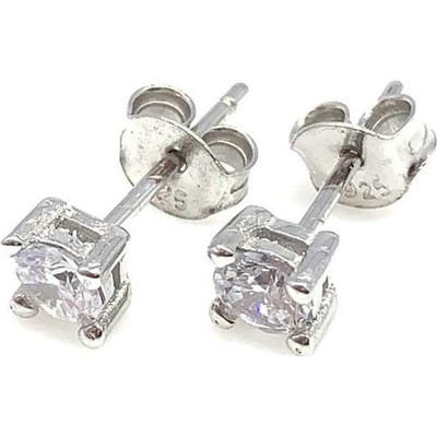 Jan Kos jewellery stříbrné náušnice s bílým kamenem 12117908
