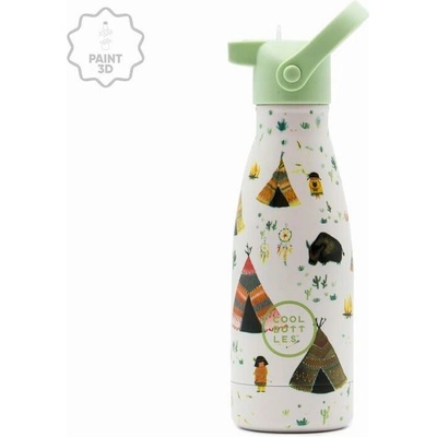 Cool Bottles Dětská nerezová termolahev Kids Indian Tribe třívrstvá 260 ml 3D
