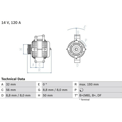 Alternátor BOSCH 0 986 047 660