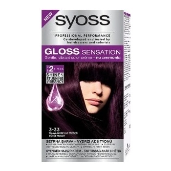Syoss Gloss Sensation Šetrná farba na vlasy bez amoniaku 3-33 tmavá morelločerešňa