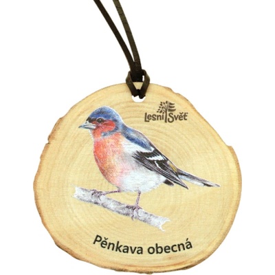 Lesní svět Dřevěná medaile letokruh pěnkava