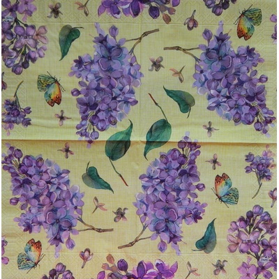 Kvalitní papírové obrúsky Duni Lime šeřík 33x33cm