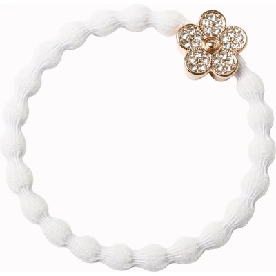 By Eloise London Bling Charms Daisy Flower Ластик за коса за жени цвят White