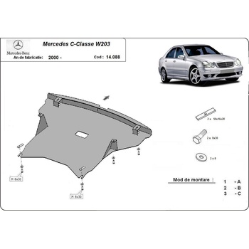 Scut Motor - Румъния Метална кора под двигател mercedes c (w203) от 2003 до 2007 (73875)