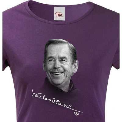 Bezvatriko.cz Dámské tričko Václav Havel, Fialová