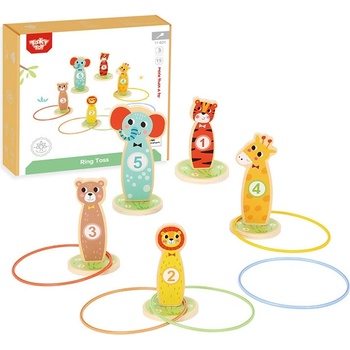 Tooky toy Drevený terč a zvieratká 15 ks
