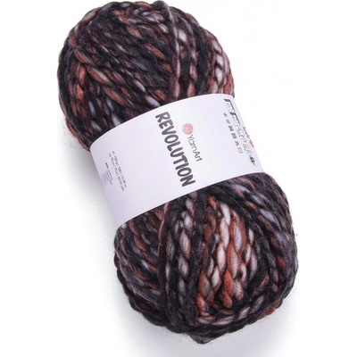 YarnArt pletací příze REVOLUTION 1620 tmavě hnědá melírovaná, efektní, 150g/75m