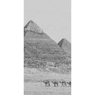Dimex S-312 vliesová fototapeta na zeď Egypt pyramid paint black rozměry 110 x 220 cm
