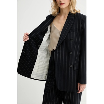 rag & bone Сако с вълна Rag & Bone в тъмносиньо с двуредно закопчаване с десен RA8925F4MCN (RA8925F4MCN)